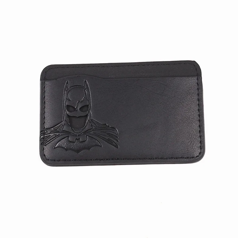 Leather Bat ID Wallet for Men Slim Card Holder Case Cover with Cutout Superhero Face Eyes Mask Gift for Teens Boy Friend Husband